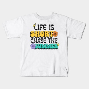 Colorful summer flowers quote Kids T-Shirt